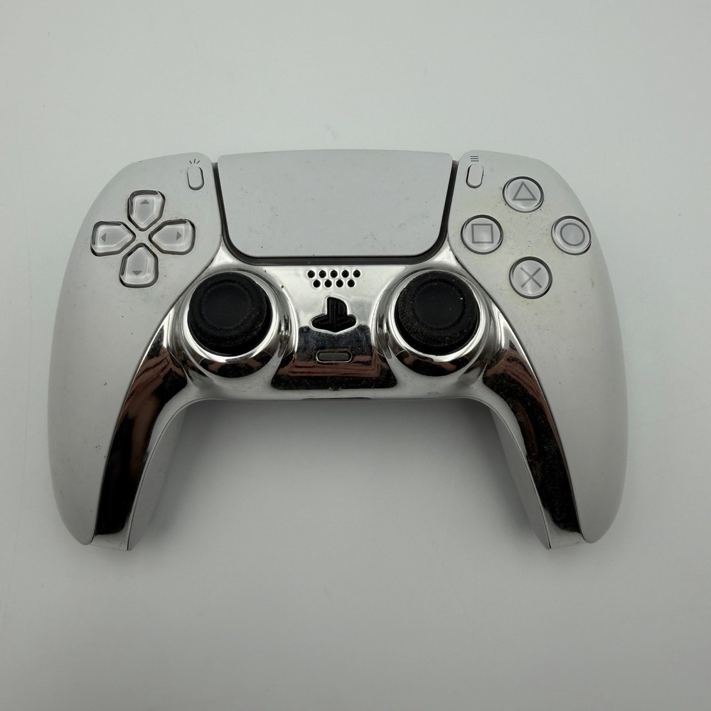 Sony PS5 DualSense White Controller Silver Faceplate – Stick Drift – For Parts